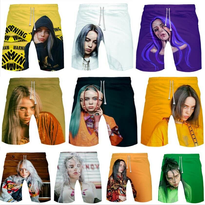 Stan - חנות ה-Merchandise למעריצים מכל הסוגים בילי אייליש Billie Eilish 3D Print Fashion Men Women beach shorts Summer Casual Short Pants