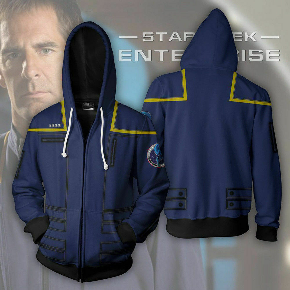 Stan - חנות ה-Merchandise למעריצים מכל הסוגים Star Trek New Movie Star Trek 3D Printed Men's Hoodie Sweatshirt Cosplay Party Coat Jacket