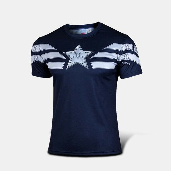 Stan - חנות ה-Merchandise למעריצים מכל הסוגים Marvel Mens HOT The Avengers Captain America T-Shirt Punk Short Sleeve Tops