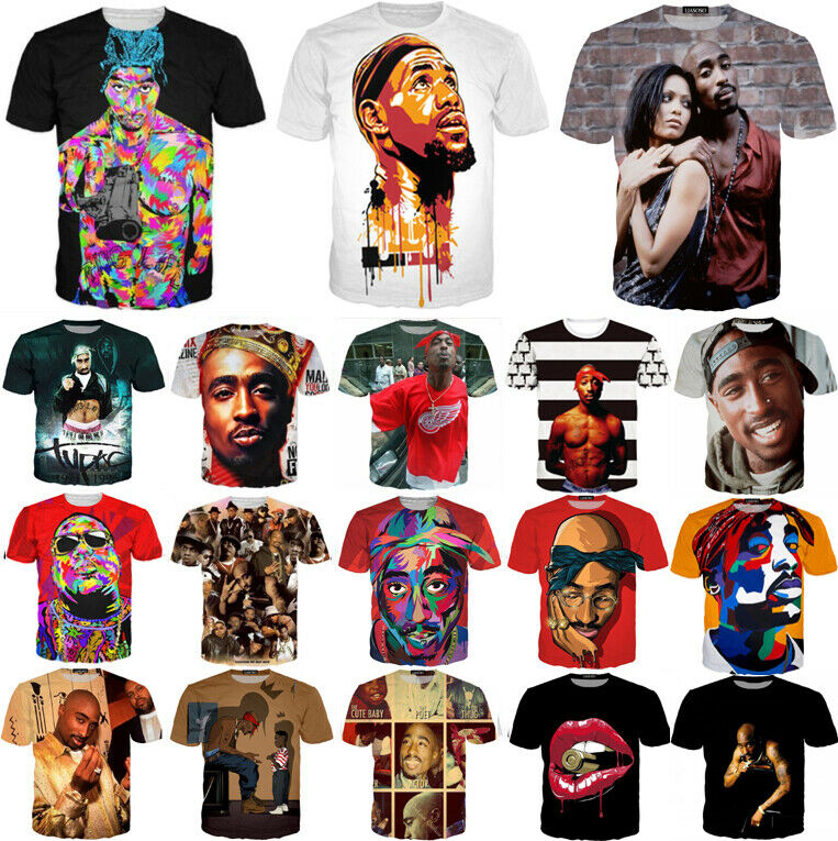 Stan - חנות ה-Merchandise למעריצים מכל הסוגים Tupac Singer Tupac Shakur 2PAC Print Women Men 3D T-Shirt Tee Casual Short Sleeve Tops