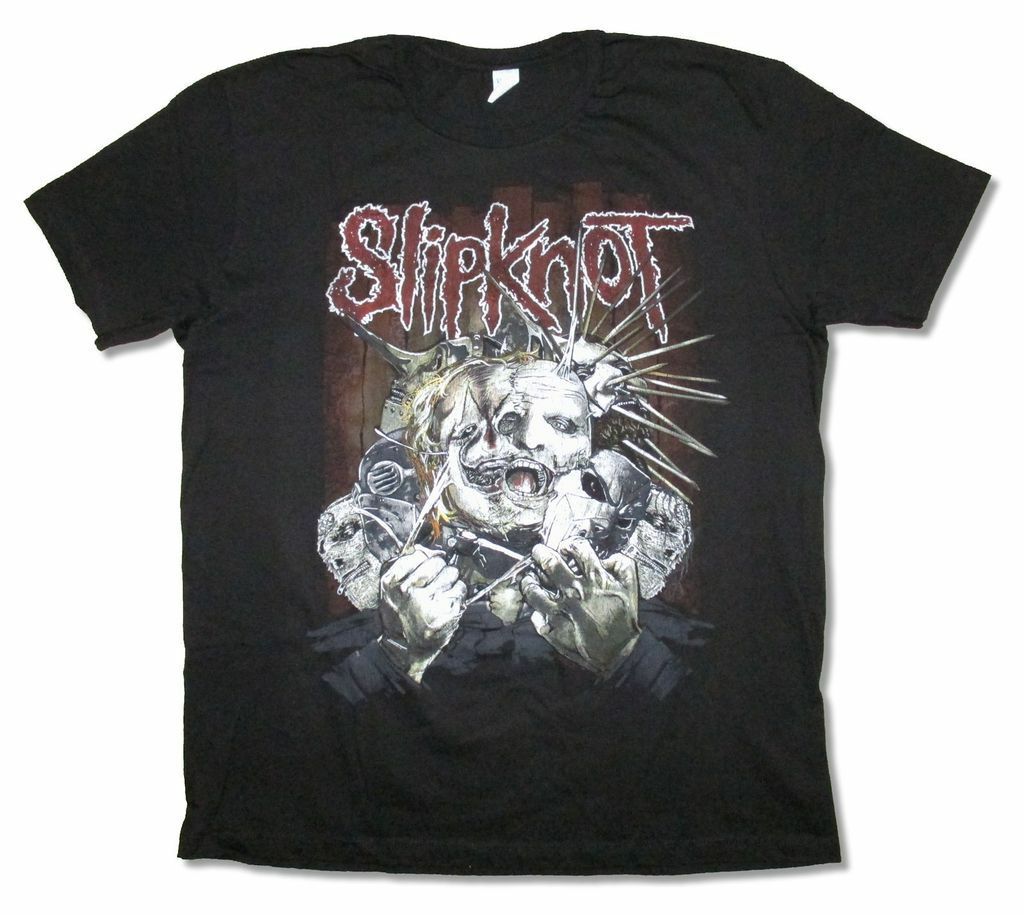 Stan - חנות ה-Merchandise למעריצים מכל הסוגים Slipknot Slipknot Torn Apart Masks Mens Black T Shirt New Official Adult