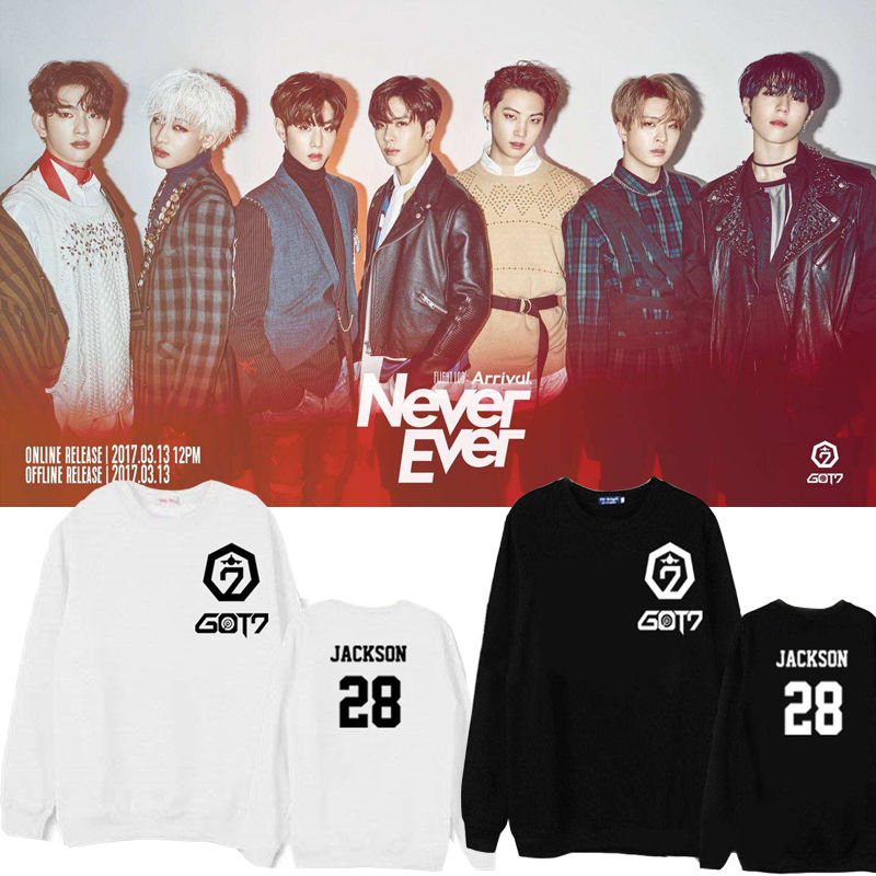 Stan - חנות ה-Merchandise למעריצים מכל הסוגים GOT7 KPOP GOT7 FLIGHT LOG ARRIVAL Sweater Jackson Pullover Unisex Mark Sweatershirt