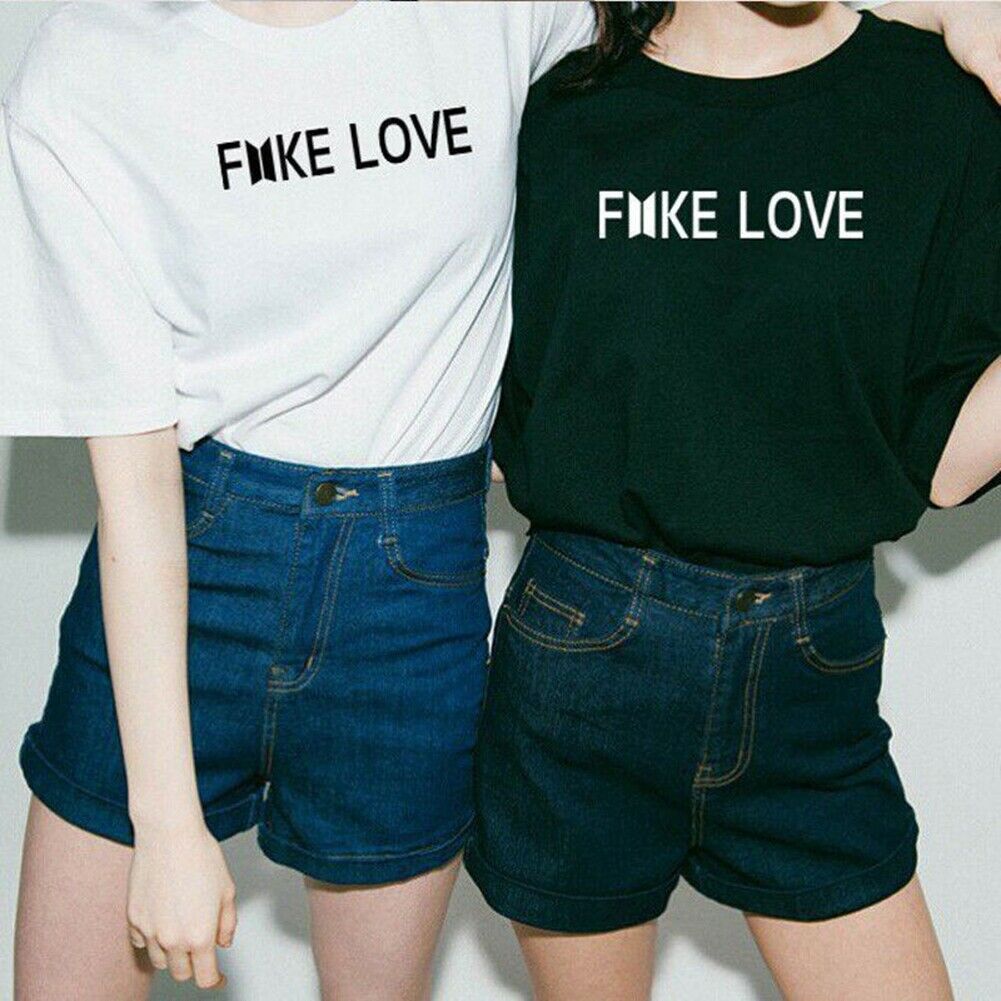 Stan - חנות ה-Merchandise למעריצים מכל הסוגים BTS KPOP BTS Fake Love Bangtan Boys Cotton Tee T-Shirt Unisex Shirt Short Sleeve Top