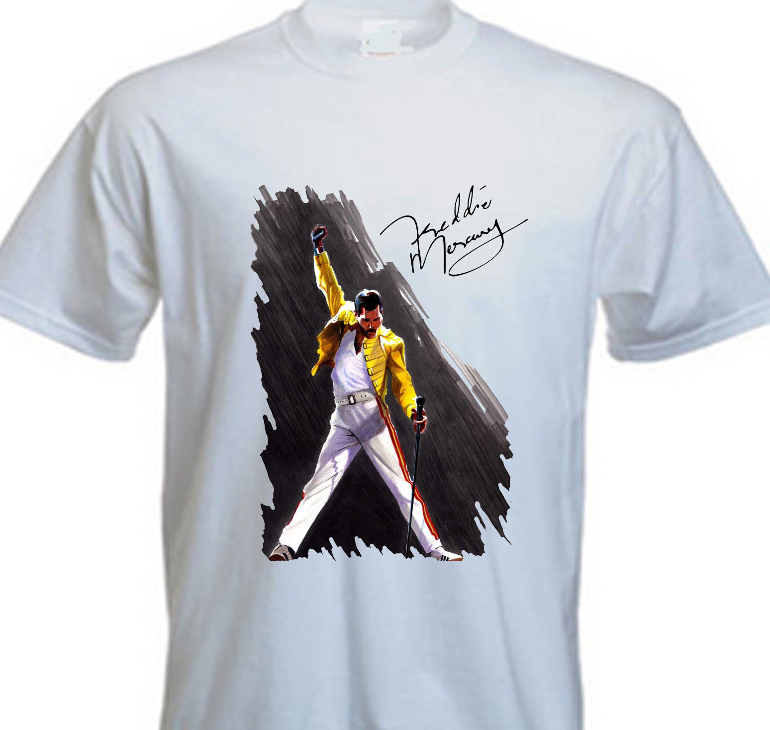 Stan - חנות ה-Merchandise למעריצים מכל הסוגים Queen Queen Freddie Mercury Tribute Painting Touch Pic T Shirt Crest Forever QUEEN
