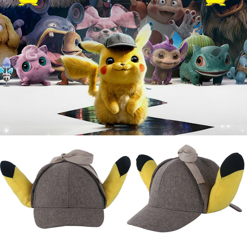 Stan - חנות ה-Merchandise למעריצים מכל הסוגים פוקימון 2019 Movie Pokemon Detective Pikachu Cosplay Hats Cute Ears Caps Adult Halloween