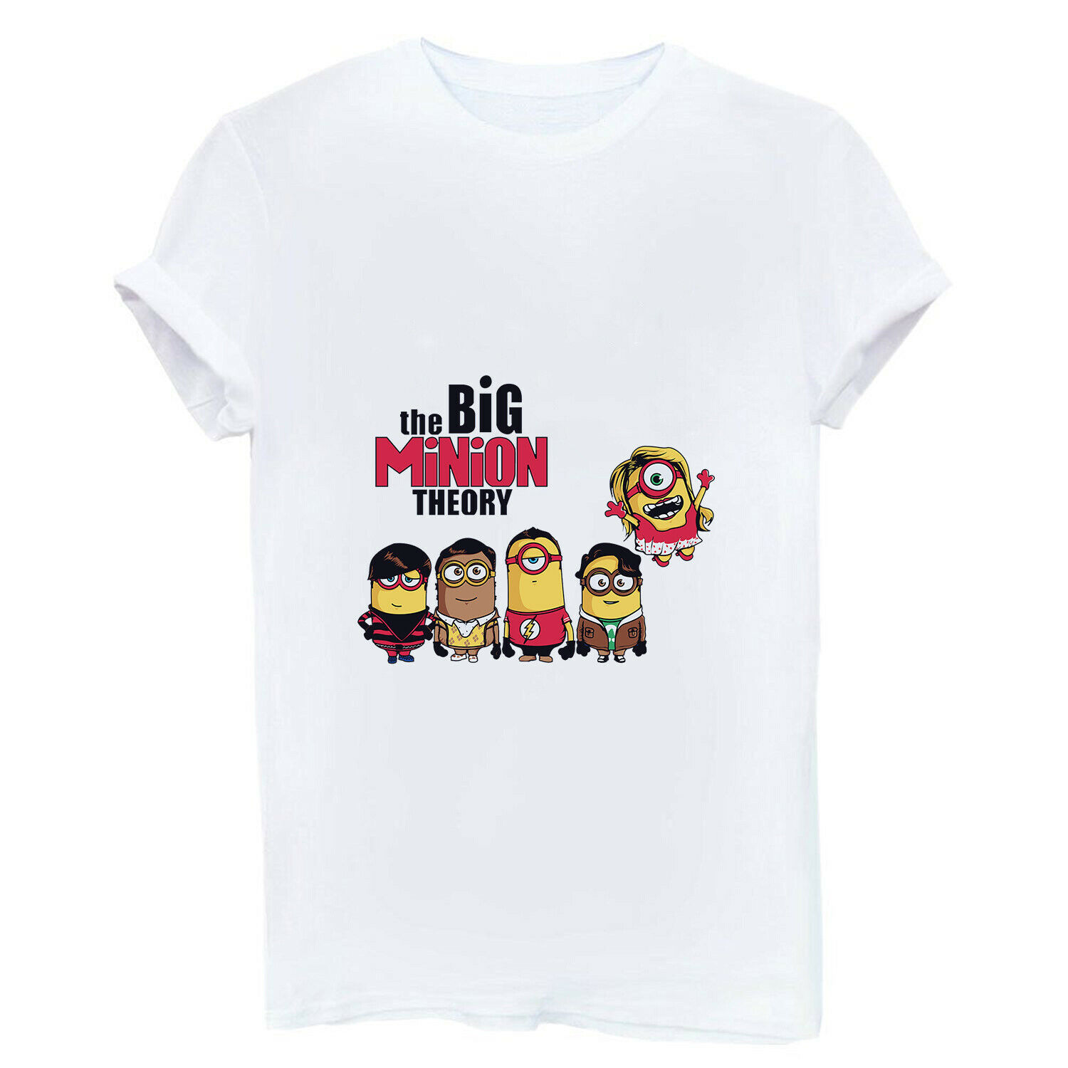 Stan - חנות ה-Merchandise למעריצים מכל הסוגים Pixar The Big Minion Theory Funny Women T-shirt Short Sleeve Cotton White Tops Tees