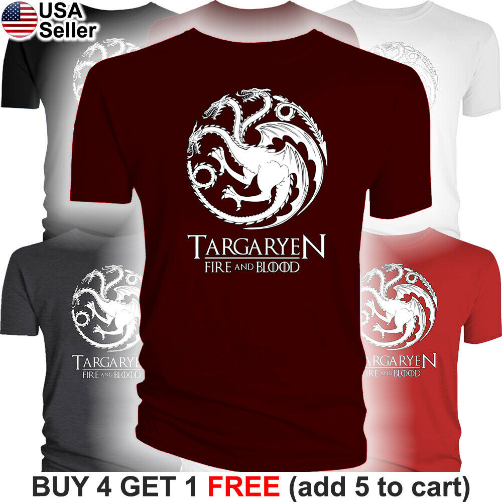 Stan - חנות ה-Merchandise למעריצים מכל הסוגים משחקי הכס Game of Thrones T-Shirt House Targaryen Fire and Blood Mother Dragons GoT Dragon