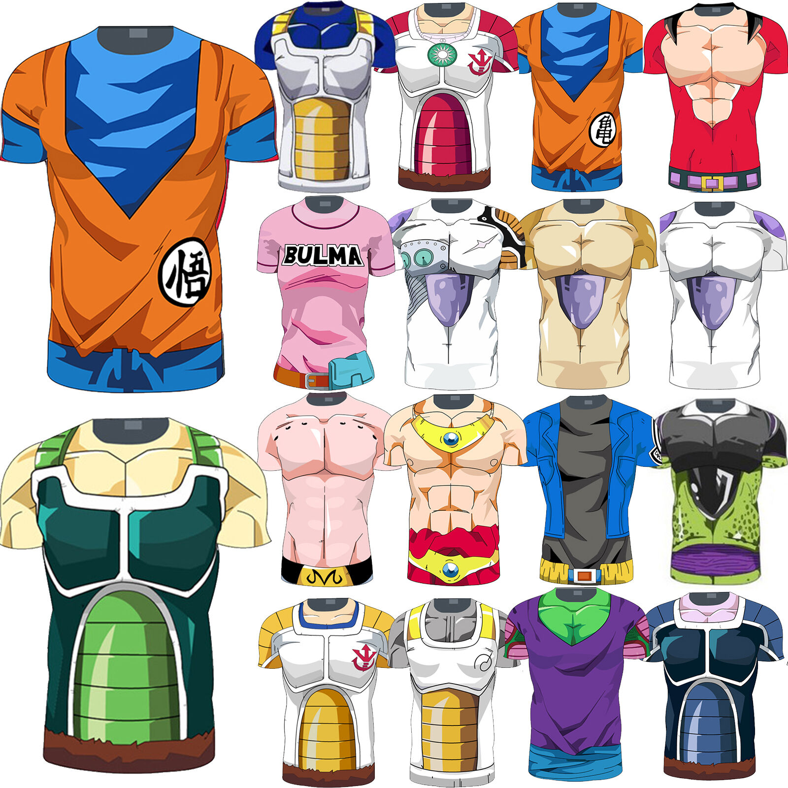 Stan - חנות ה-Merchandise למעריצים מכל הסוגים דרגון בול זי Men Dragon Ball Z Compression T Shirt DBZ Goku Short Sleeve Jersey Top Costume L