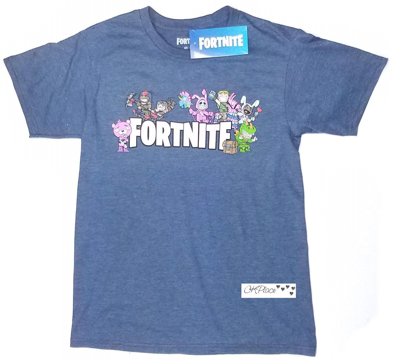 Stan - חנות ה-Merchandise למעריצים מכל הסוגים Fortnite Fortnite Short Sleeve Mens T Shirt Navy Blue Size M-L
